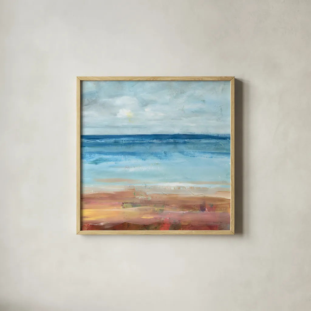 Water by Danhui Nai. Shown in a natural wood glass frame for a timeless modern aesthetic. Available as an archival giclee rolled canvas, fine art paper, or poster print. SKU 79295a.