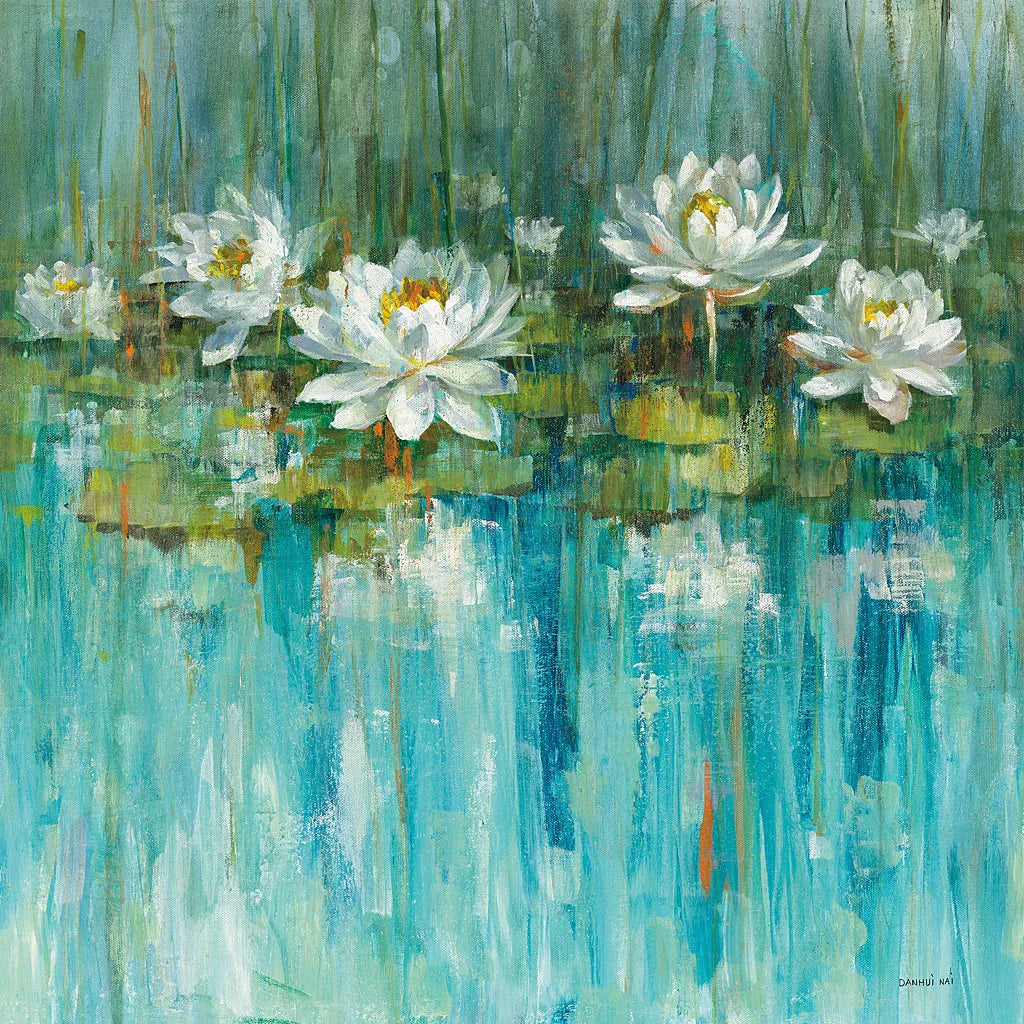 Water Lily Pond v2 by Danhui Nai. SKU 29069a. Archival Giclee Fine art print for wall decor.