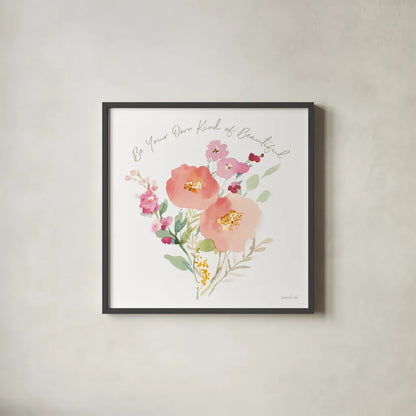 Watercolor Jewels IV by Danhui Nai. Shown in a sleek black glass frame for a contemporary gallery look. Available as an archival giclee rolled canvas, fine art paper, or poster print. SKU 64439a.