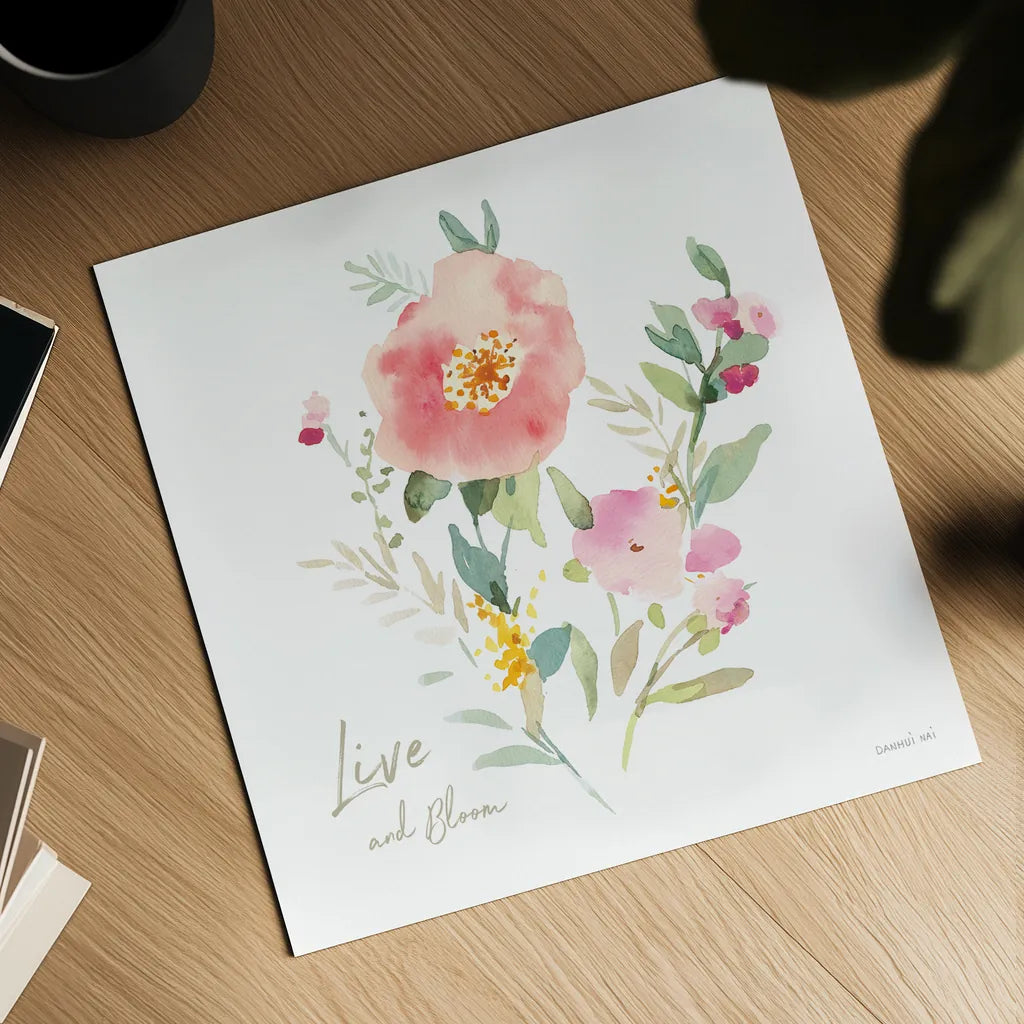 Watercolor Jewels VI by Danhui Nai. Shown as a detailed flat fine art print, highlighting archival giclee quality. Available as an archival giclee rolled canvas, fine art paper, or poster print. SKU 64441a.