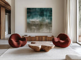 Wave Tapestry by Danhui Nai. Shown as extra-large giant wall art in a modern living room. Available as an archival giclee rolled canvas, fine art paper, or poster print. SKU 99345a.