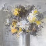 Weekend Bouquet Yellow Gray by Danhui Nai. SKU 68684a. Archival Giclee Fine art print for wall decor.