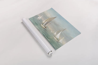 Weekend Sail v2 by Danhui Nai. shown as a rolled paper print. Available as archival giclee rolled canvas, fine art paper, or poster print. SKU 80619i.