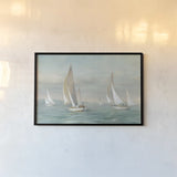 Weekend Sail v2 by Danhui Nai. shown as a paper print in a black flame. Available as a archival giclee rolled canvas, fine art paper, or poster print. SKU 80619i.