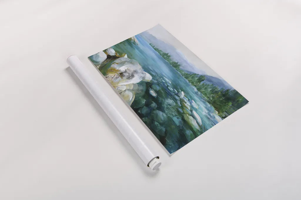 Western Lake IV by Danhui Nai. shown as a rolled paper print. Available as archival giclee rolled canvas, fine art paper, or poster print. SKU 81860i.