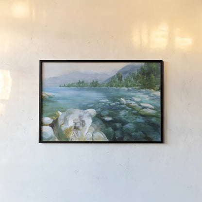 Western Lake IV by Danhui Nai. shown as a paper print in a black flame. Available as a archival giclee rolled canvas, fine art paper, or poster print. SKU 81860i.