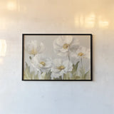 White Anemones by Danhui Nai. shown as a paper print in a black flame. Available as a archival giclee rolled canvas, fine art paper, or poster print. SKU 66875i.