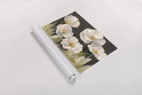 White Anemones on Black by Danhui Nai. shown as a rolled paper print. Available as archival giclee rolled canvas, fine art paper, or poster print. SKU 68764i.