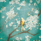 White Cherry Blossoms I on Blue Aged by Danhui Nai. SKU 58676a. Archival Giclee Fine art print for wall decor.