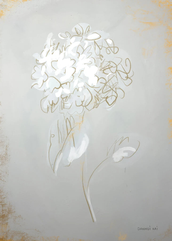 White Floral Sketch I by Danhui Nai