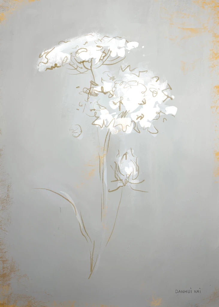 White Floral Sketch II by Danhui Nai