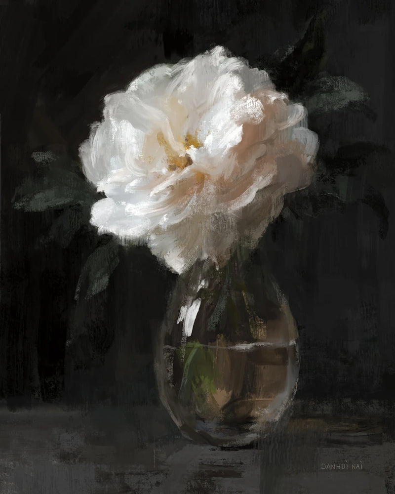 White Peony In a Glass Vase by Danhui Nai