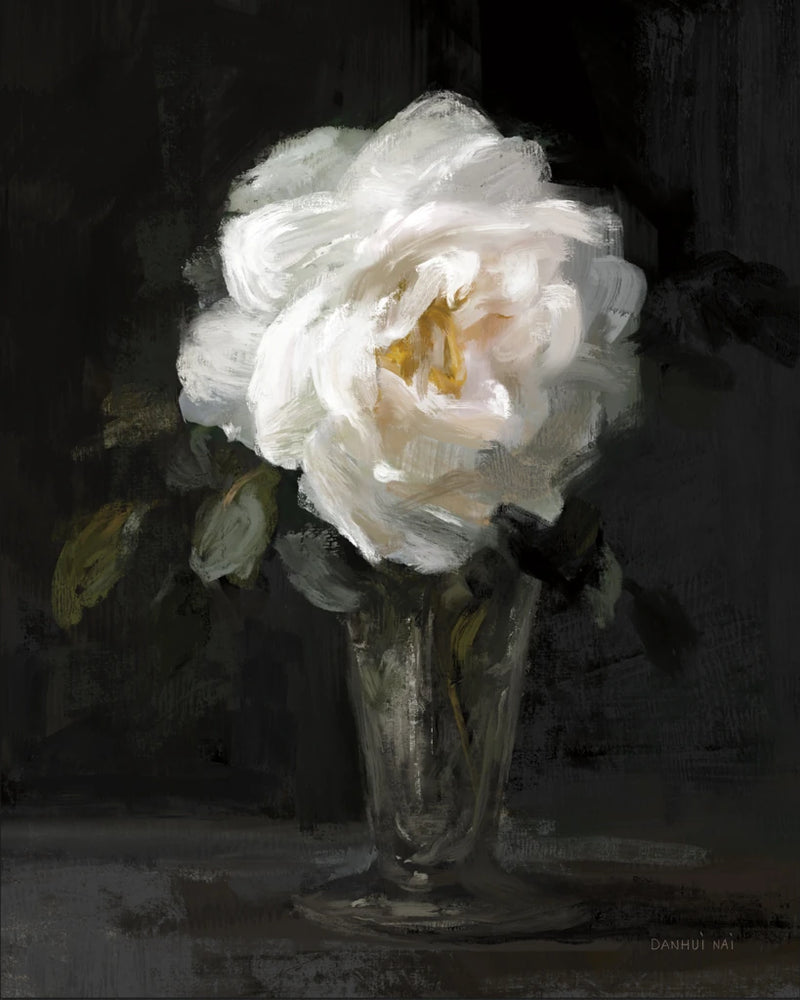 White Rose In a Glass Vase by Danhui Nai
