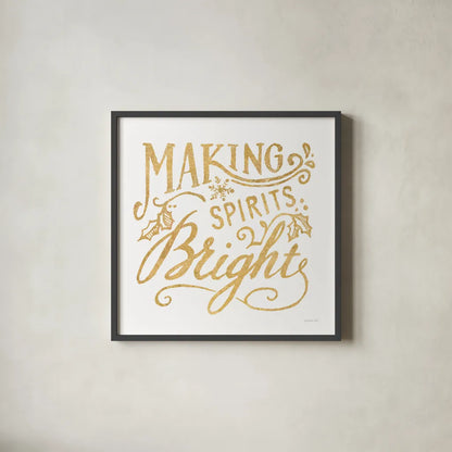 White and Bright Christmas I by Danhui Nai. Shown in a sleek black glass frame for a contemporary gallery look. Available as an archival giclee rolled canvas, fine art paper, or poster print. SKU 64911a.