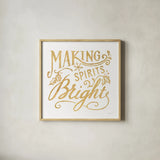 White and Bright Christmas I by Danhui Nai. Shown in a natural wood glass frame for a timeless modern aesthetic. Available as an archival giclee rolled canvas, fine art paper, or poster print. SKU 64911a.