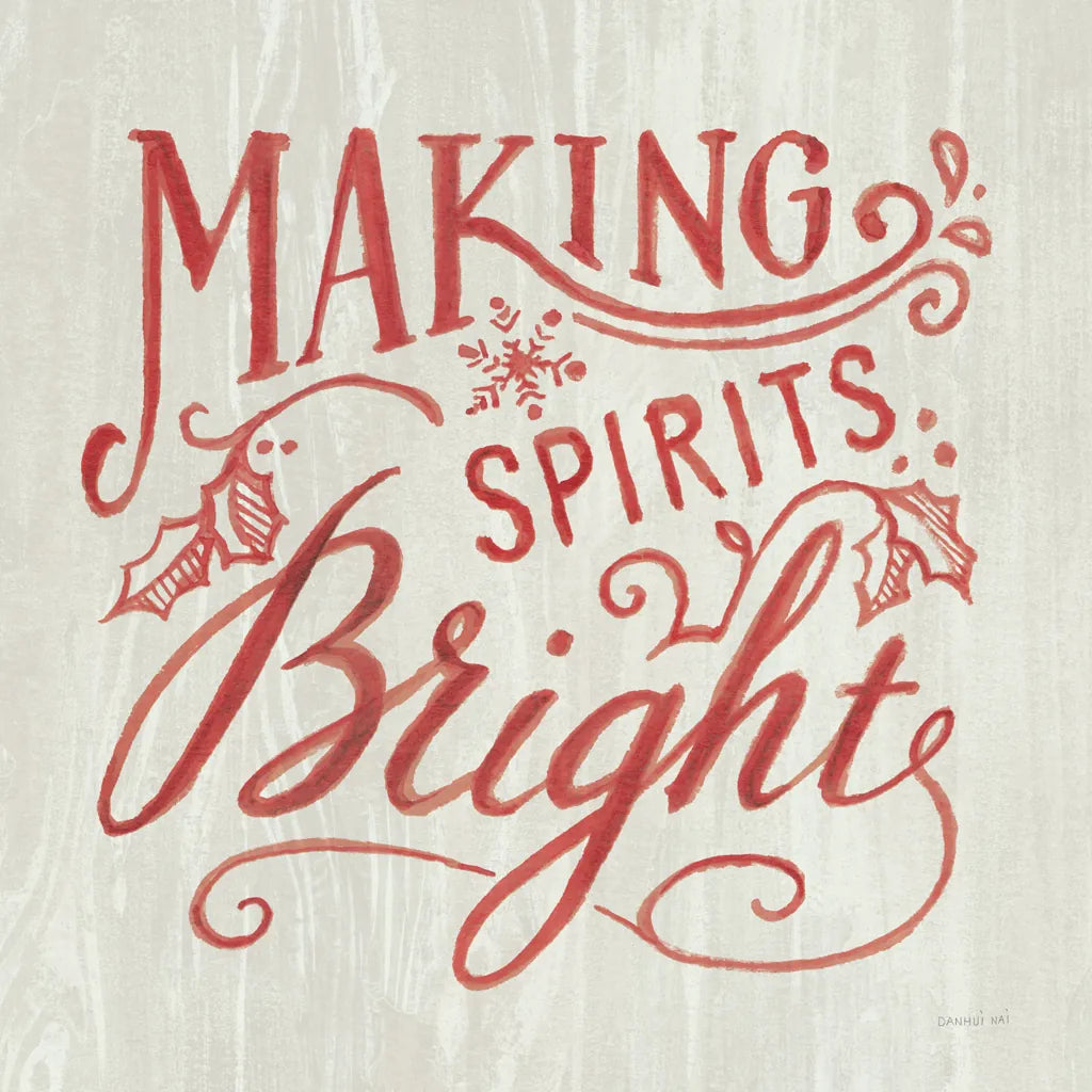 White and Bright Christmas I on Wood by Danhui Nai. SKU 65626a. Archival Giclee Fine art print for wall decor.