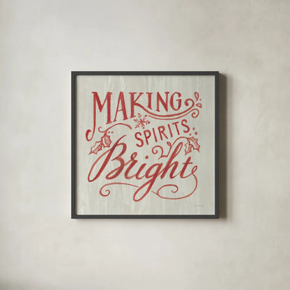 White and Bright Christmas I on Wood by Danhui Nai. Shown in a sleek black glass frame for a contemporary gallery look. Available as an archival giclee rolled canvas, fine art paper, or poster print. SKU 65626a.