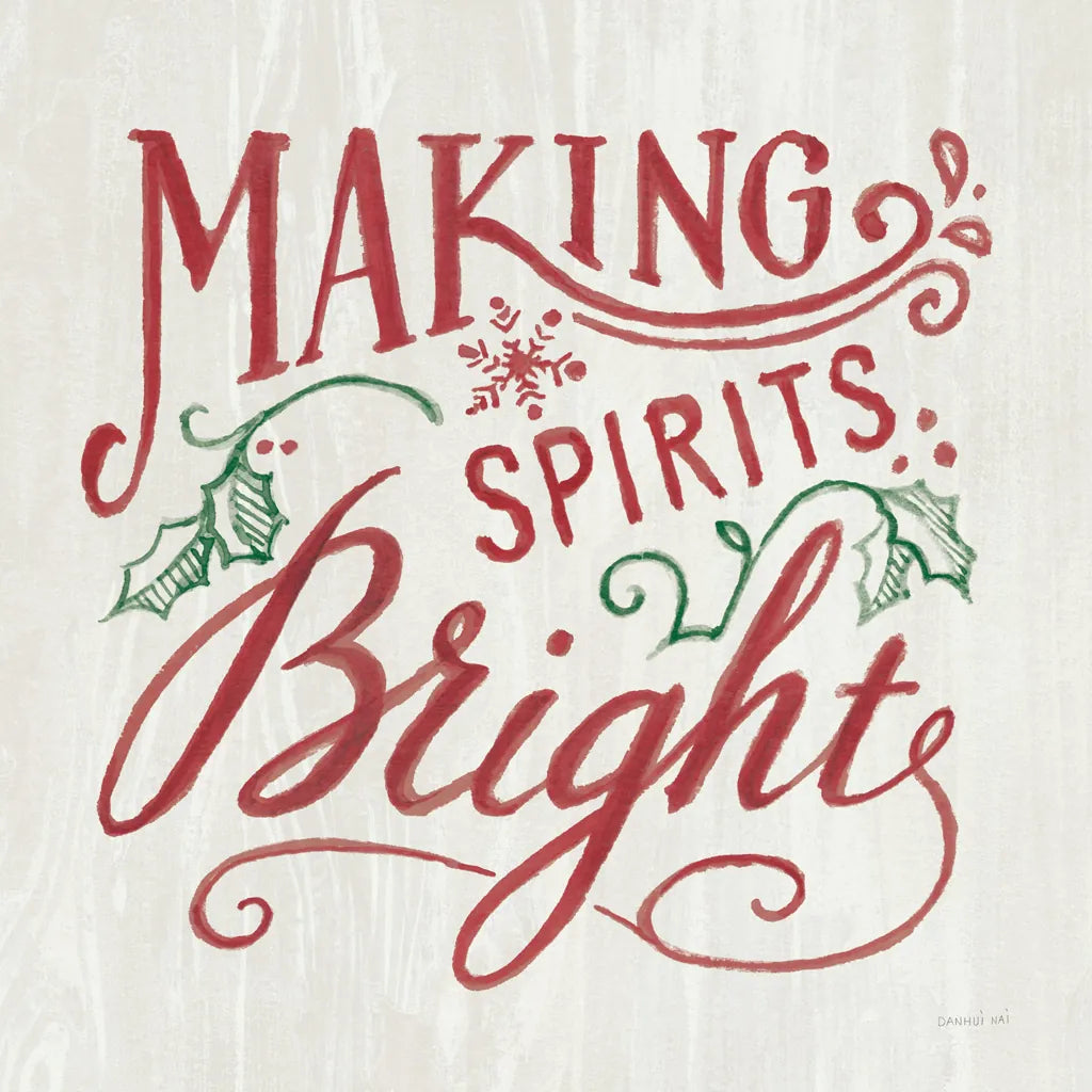 White and Bright Christmas I on Wood RG by Danhui Nai. SKU 75710a. Archival Giclee Fine art print for wall decor.