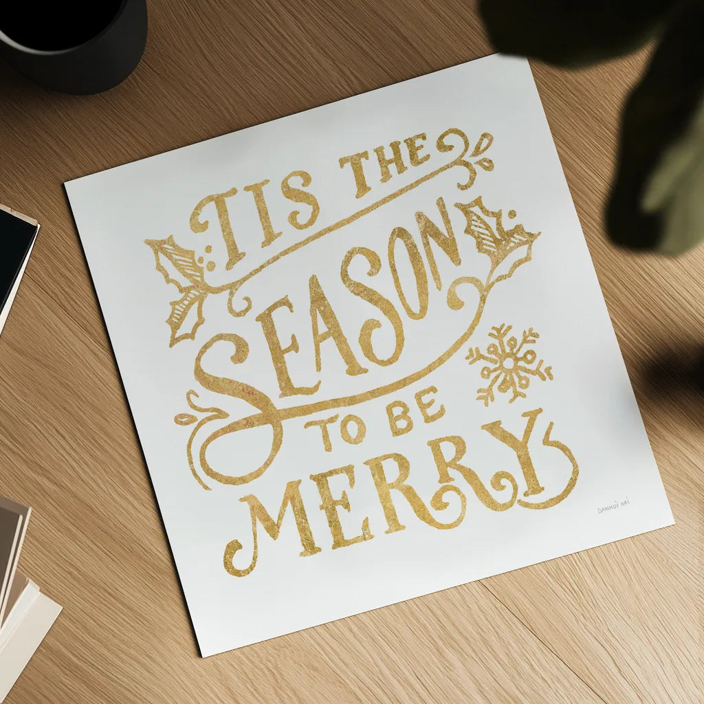 White and Bright Christmas II by Danhui Nai. Shown as a detailed flat fine art print, highlighting archival giclee quality. Available as an archival giclee rolled canvas, fine art paper, or poster print. SKU 64912a.