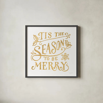 White and Bright Christmas II by Danhui Nai. Shown in a sleek black glass frame for a contemporary gallery look. Available as an archival giclee rolled canvas, fine art paper, or poster print. SKU 64912a.