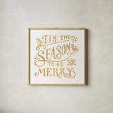 White and Bright Christmas II by Danhui Nai. Shown in a natural wood glass frame for a timeless modern aesthetic. Available as an archival giclee rolled canvas, fine art paper, or poster print. SKU 64912a.