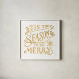 White and Bright Christmas II by Danhui Nai. Shown in a crisp white glass frame for a clean and minimalist style. Available as an archival giclee rolled canvas, fine art paper, or poster print. SKU 64912a.