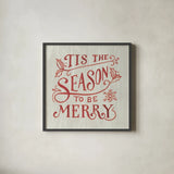 White and Bright Christmas II on Wood by Danhui Nai. Shown in a sleek black glass frame for a contemporary gallery look. Available as an archival giclee rolled canvas, fine art paper, or poster print. SKU 65627a.