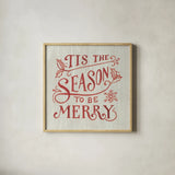 White and Bright Christmas II on Wood by Danhui Nai. Shown in a natural wood glass frame for a timeless modern aesthetic. Available as an archival giclee rolled canvas, fine art paper, or poster print. SKU 65627a.