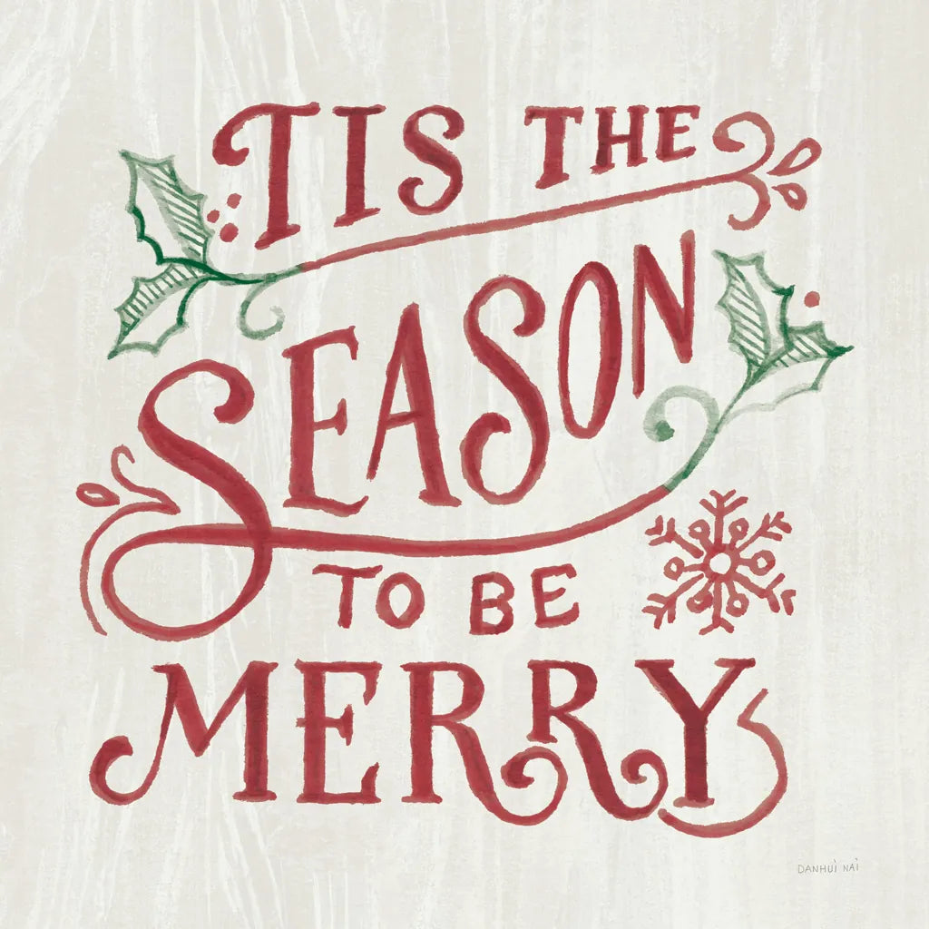 White and Bright Christmas II on Wood RG by Danhui Nai. SKU 75711a. Archival Giclee Fine art print for wall decor.