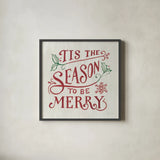 White and Bright Christmas II on Wood RG by Danhui Nai. Shown in a sleek black glass frame for a contemporary gallery look. Available as an archival giclee rolled canvas, fine art paper, or poster print. SKU 75711a.