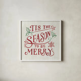 White and Bright Christmas II on Wood RG by Danhui Nai. Shown in a crisp white glass frame for a clean and minimalist style. Available as an archival giclee rolled canvas, fine art paper, or poster print. SKU 75711a.