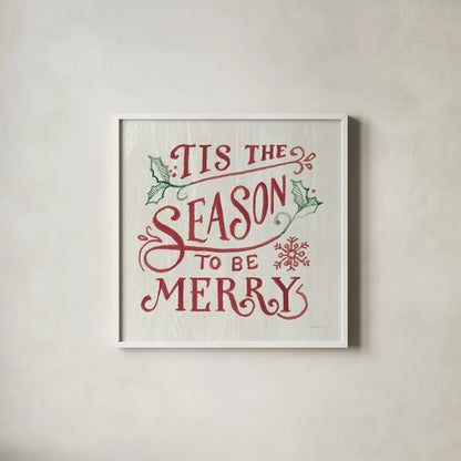 White and Bright Christmas II on Wood RG by Danhui Nai. Shown in a crisp white glass frame for a clean and minimalist style. Available as an archival giclee rolled canvas, fine art paper, or poster print. SKU 75711a.