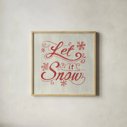 White and Bright Christmas III on Wood by Danhui Nai. Shown in a natural wood glass frame for a timeless modern aesthetic. Available as an archival giclee rolled canvas, fine art paper, or poster print. SKU 65628a.