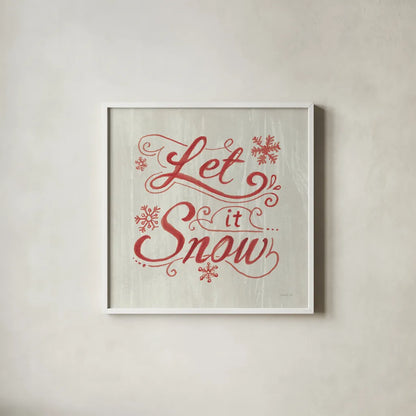 White and Bright Christmas III on Wood by Danhui Nai. Shown in a crisp white glass frame for a clean and minimalist style. Available as an archival giclee rolled canvas, fine art paper, or poster print. SKU 65628a.