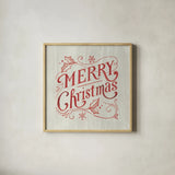 White and Bright Christmas IV on Wood by Danhui Nai. Shown in a natural wood glass frame for a timeless modern aesthetic. Available as an archival giclee rolled canvas, fine art paper, or poster print. SKU 65629a.