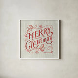 White and Bright Christmas IV on Wood by Danhui Nai. Shown in a crisp white glass frame for a clean and minimalist style. Available as an archival giclee rolled canvas, fine art paper, or poster print. SKU 65629a.