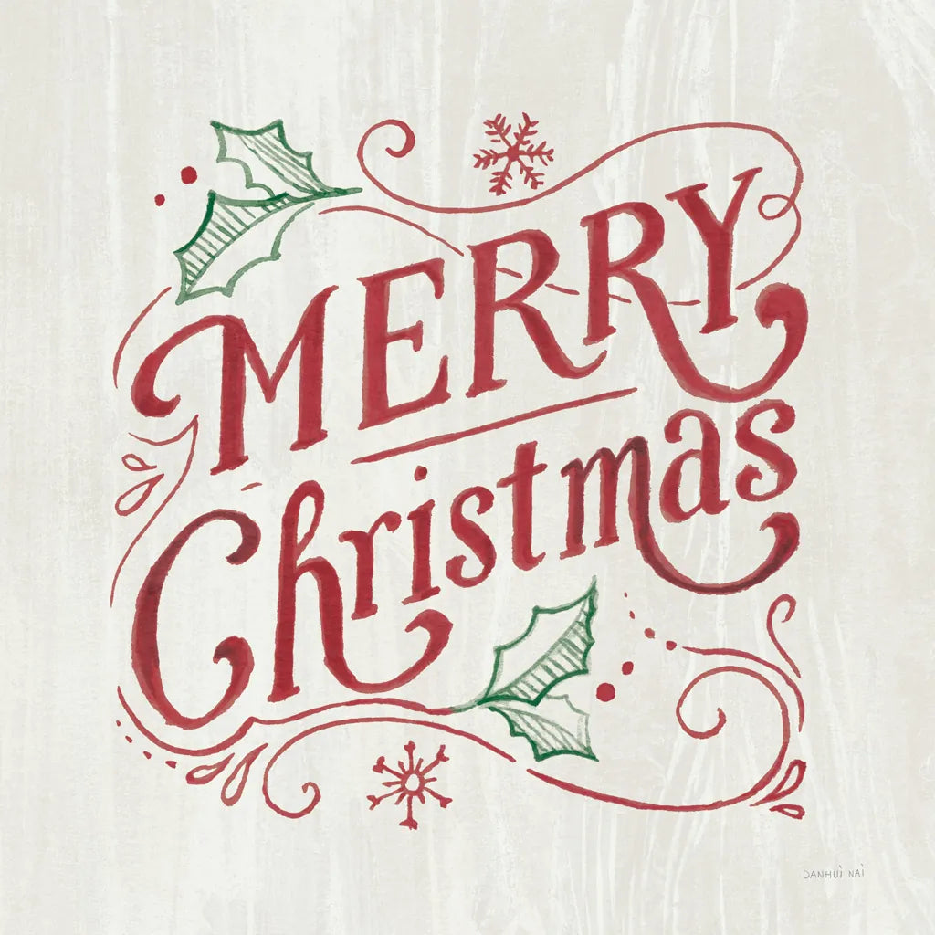 White and Bright Christmas IV on Wood RG by Danhui Nai. SKU 75712a. Archival Giclee Fine art print for wall decor.