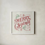 White and Bright Christmas IV on Wood RG by Danhui Nai. Shown in a crisp white glass frame for a clean and minimalist style. Available as an archival giclee rolled canvas, fine art paper, or poster print. SKU 75712a.
