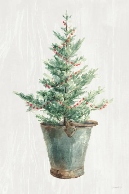 White and Bright Christmas Tree I by Danhui Nai. SKU 65632h. Archival Giclee Fine art print for wall decor.