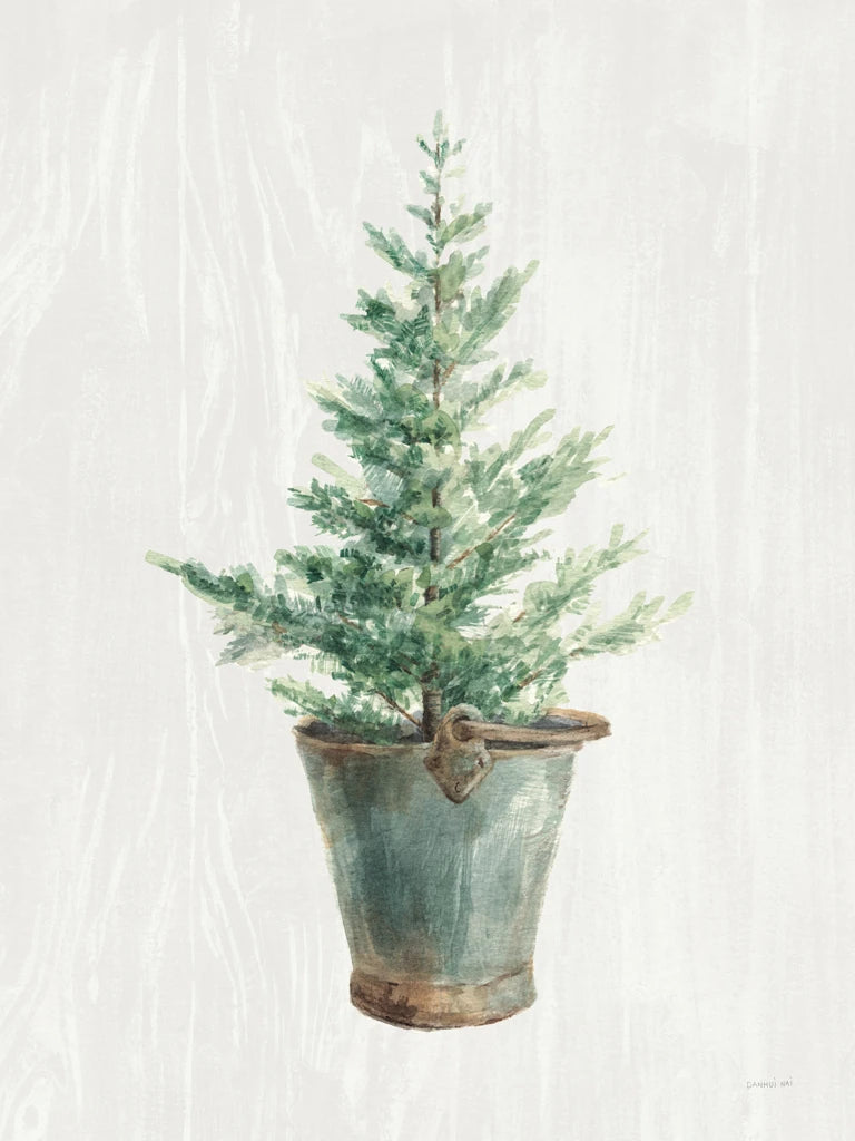 White and Bright Christmas Tree I No Berries by Danhui Nai