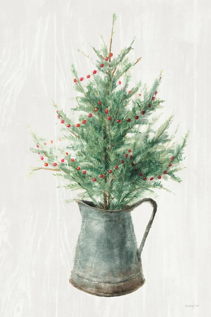 White and Bright Christmas Tree II by Danhui Nai. SKU 65633h. Archival Giclee Fine art print for wall decor.