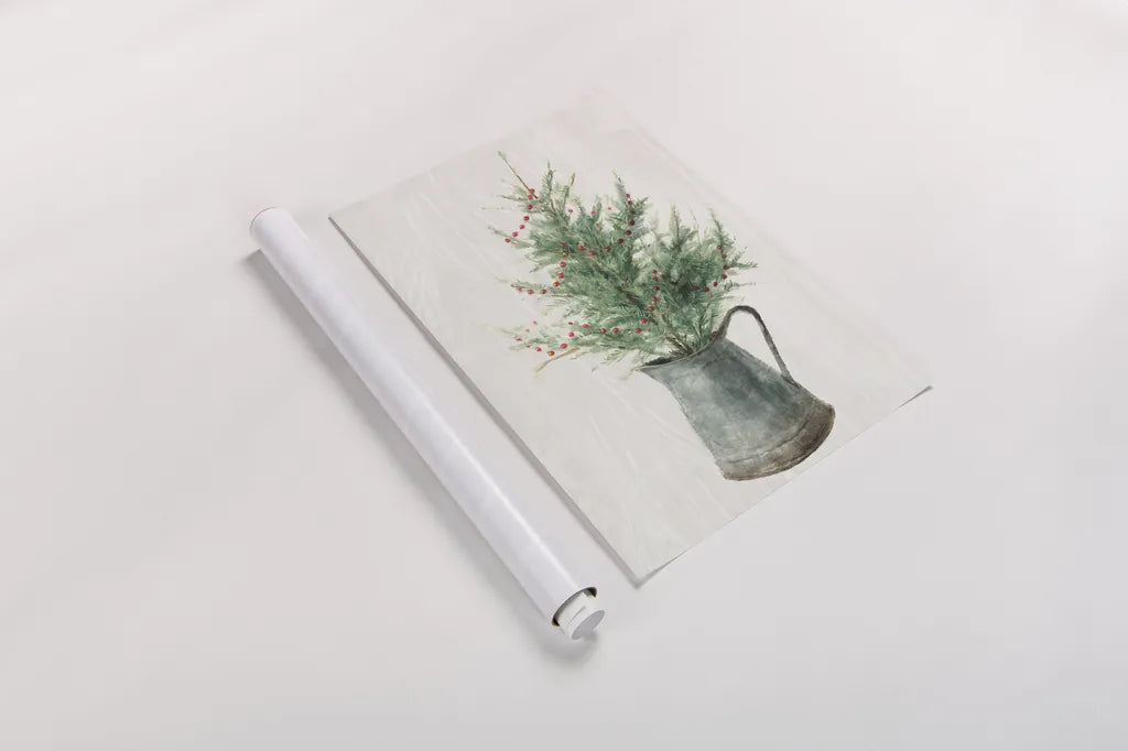 White and Bright Christmas Tree II by Danhui Nai. shown as a rolled paper print. Available as archival giclee rolled canvas, fine art paper, or poster print. SKU 65633h.