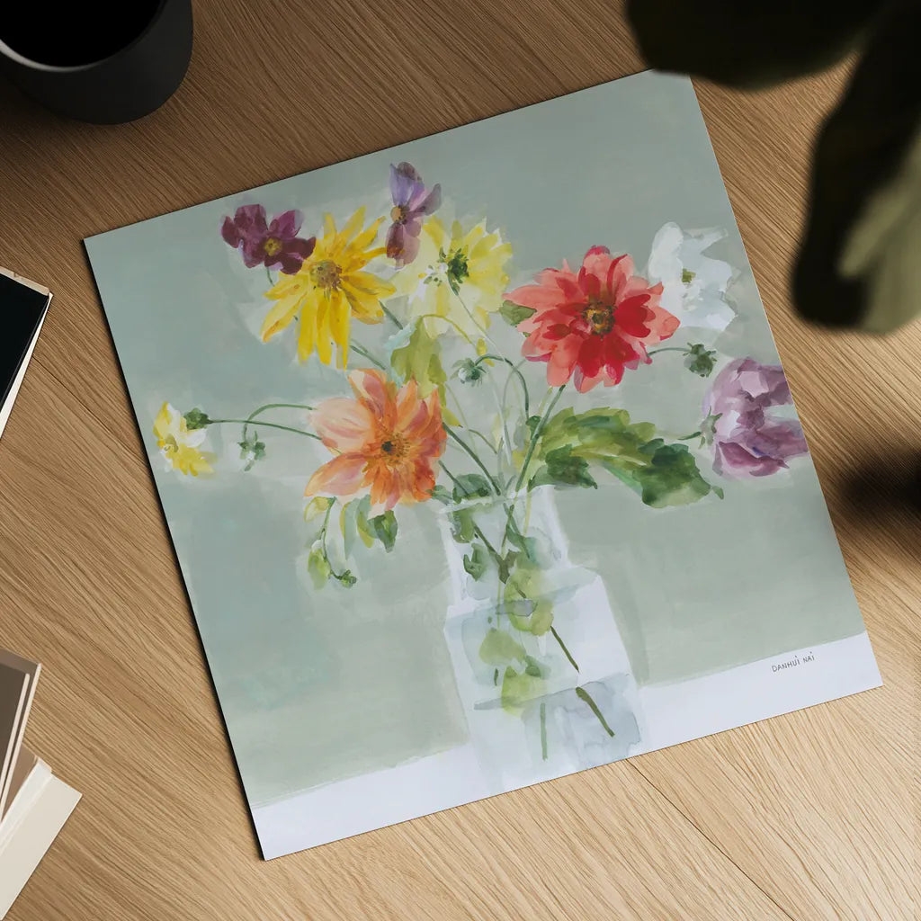 Wild About Wildflowers by Danhui Nai. Shown as a detailed flat fine art print, highlighting archival giclee quality. Available as an archival giclee rolled canvas, fine art paper, or poster print. SKU 85891a.