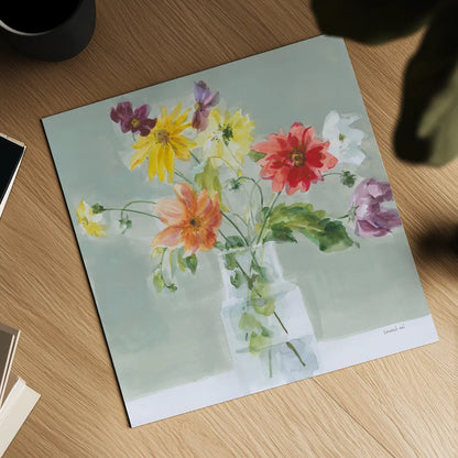 Wild About Wildflowers by Danhui Nai. Shown as a detailed flat fine art print, highlighting archival giclee quality. Available as an archival giclee rolled canvas, fine art paper, or poster print. SKU 85891a.