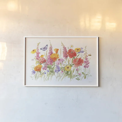 Wildflowers in Bloom I by Danhui Nai. shown as a paper print in a white frame. Available as a archival giclee rolled canvas, fine art paper, or poster print. SKU 72790i.