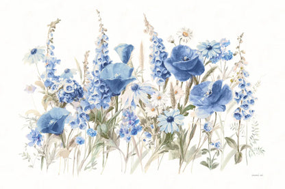 Wildflowers in Bloom I Blue by Danhui Nai. SKU 74499i. Archival Giclee Fine art print for wall decor.