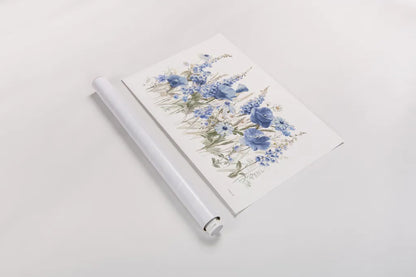 Wildflowers in Bloom I Blue by Danhui Nai. shown as a rolled paper print. Available as archival giclee rolled canvas, fine art paper, or poster print. SKU 74499i.