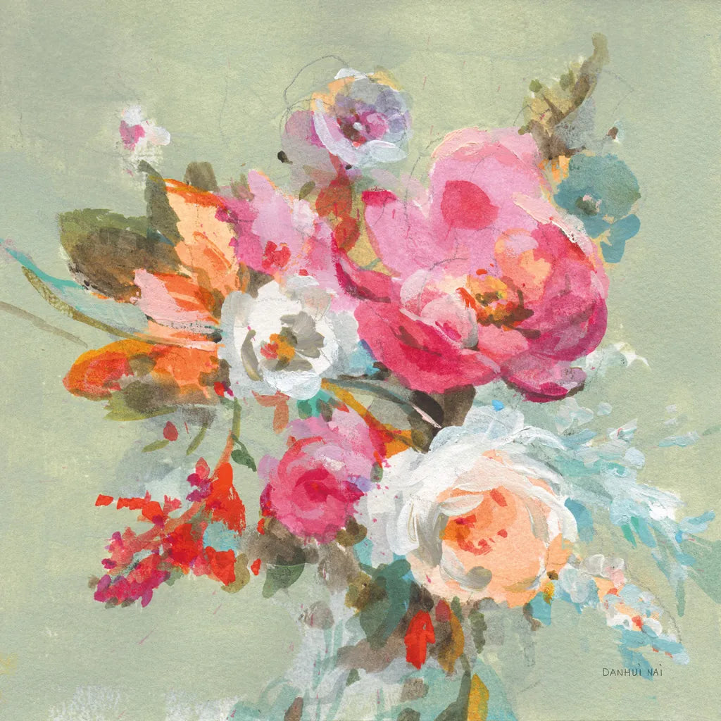 Windblown Blooms II by Danhui Nai. SKU 67555a. Archival Giclee Fine art print for wall decor.