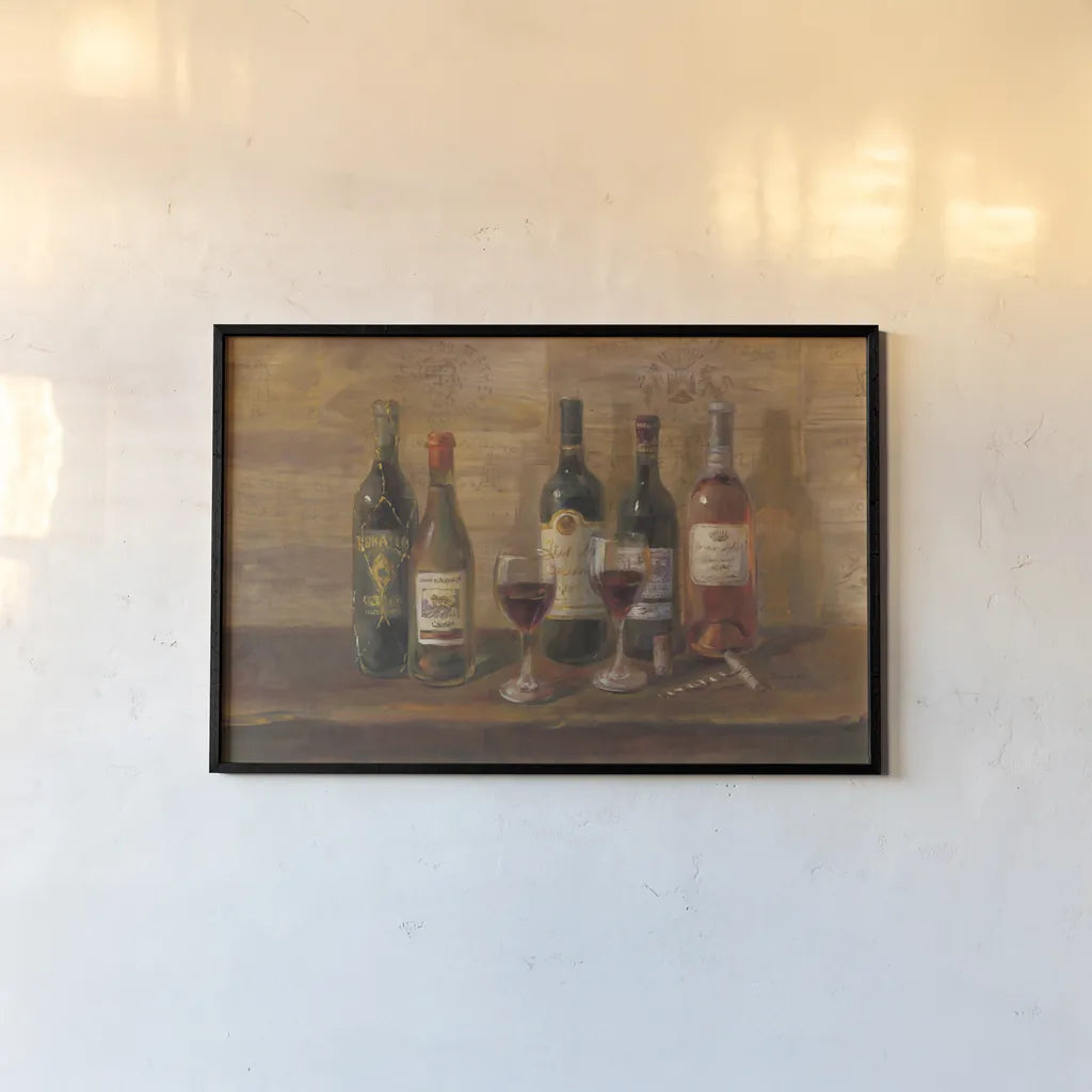 Wine Tasting by Danhui Nai. shown as a paper print in a black flame. Available as a archival giclee rolled canvas, fine art paper, or poster print. SKU 6247i.
