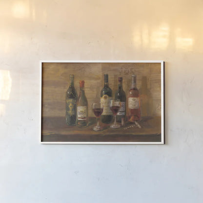 Wine Tasting by Danhui Nai. shown as a paper print in a white frame. Available as a archival giclee rolled canvas, fine art paper, or poster print. SKU 6247i.